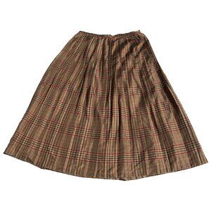 Ralph Lauren Silk Blend Plaid Midi Skirt Women’s 12P